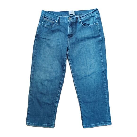 LEVI'S 515 Capri Jeans Sz 10 Women's Mid Rise Dark Wash Stretch Cropped Denim - Picture 1 of 4